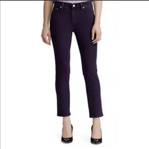 Lauren Ralph Lauren Premier Straight Ankle Plum jeans pants size 14 purple